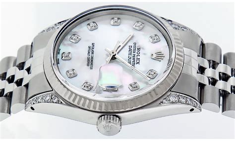 mother of pear replica rolex|rolex 36mm datejust with diamonds.